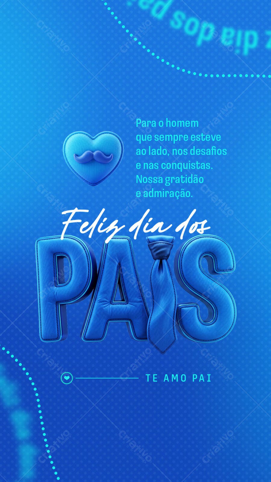 Story Dia dos Pais Agosto Azul PSD Editável