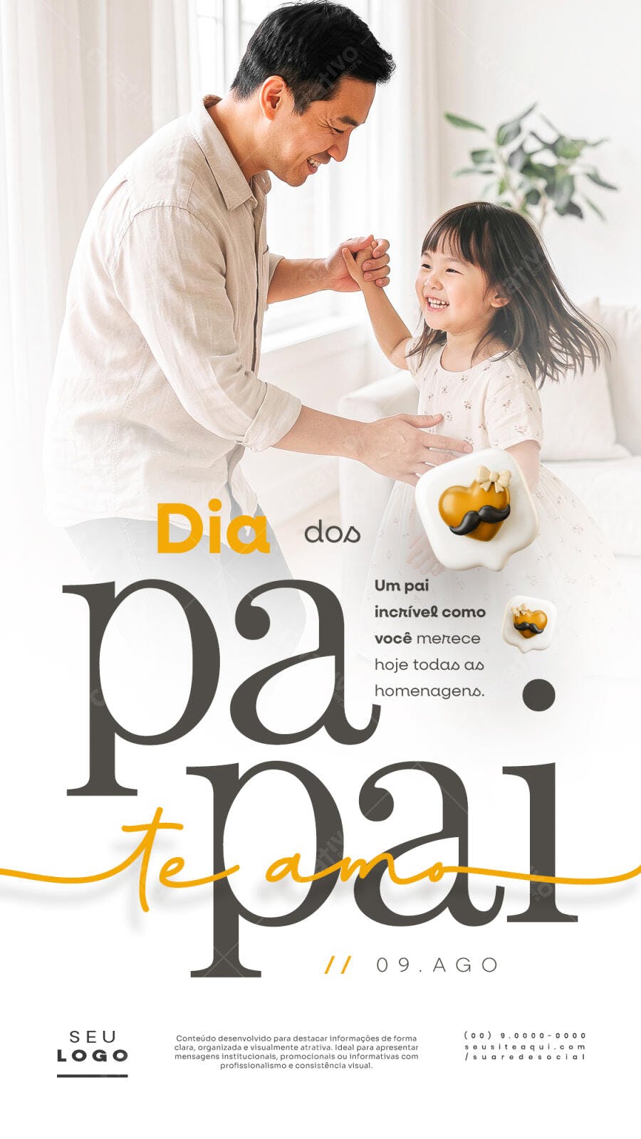 Story Dia dos Pais Agosto PSD Editável