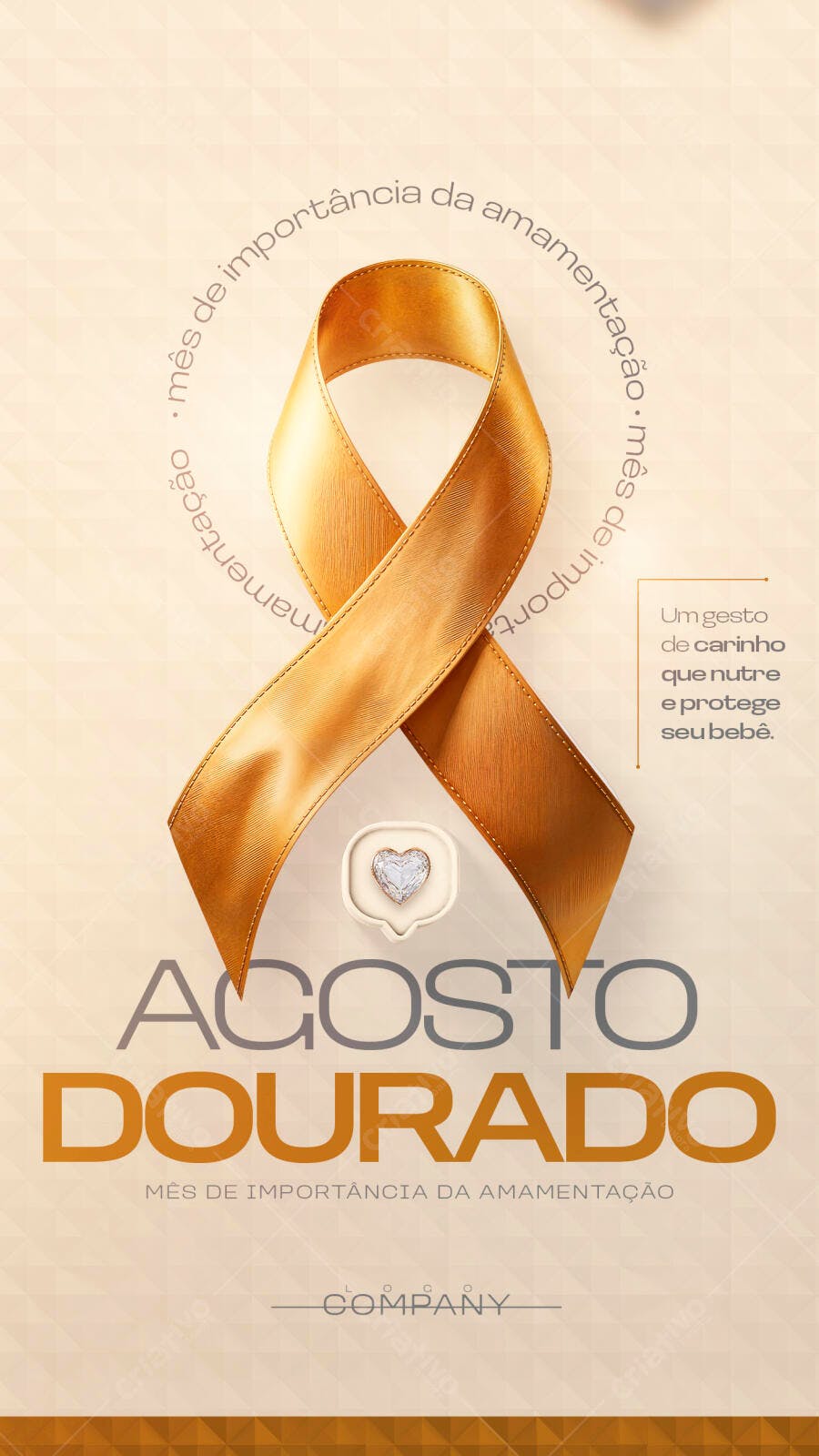 Story Instagram Agosto Dourado Amamentação PSD Editável