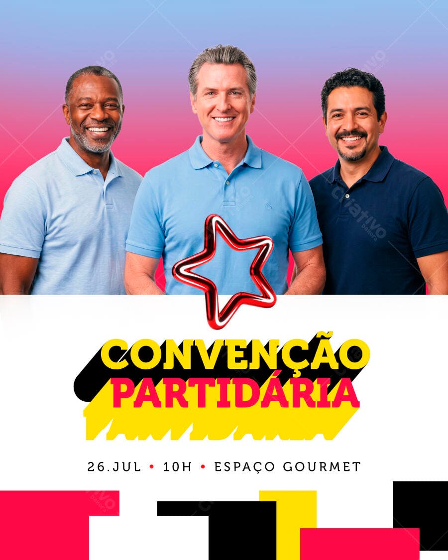 Flyer Convenção Partidária Política PSD Editável