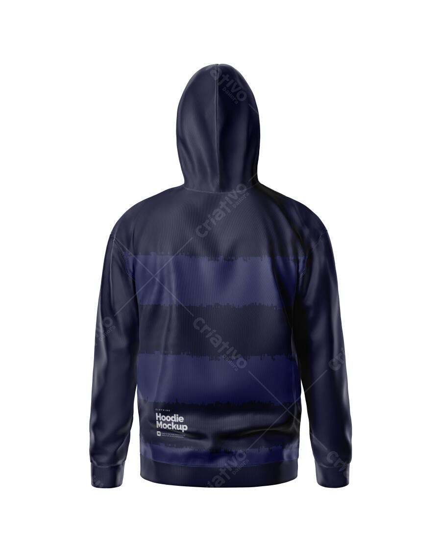 Mockup Hoodie Moletom Masculino Costas Fundo Branco Editável
