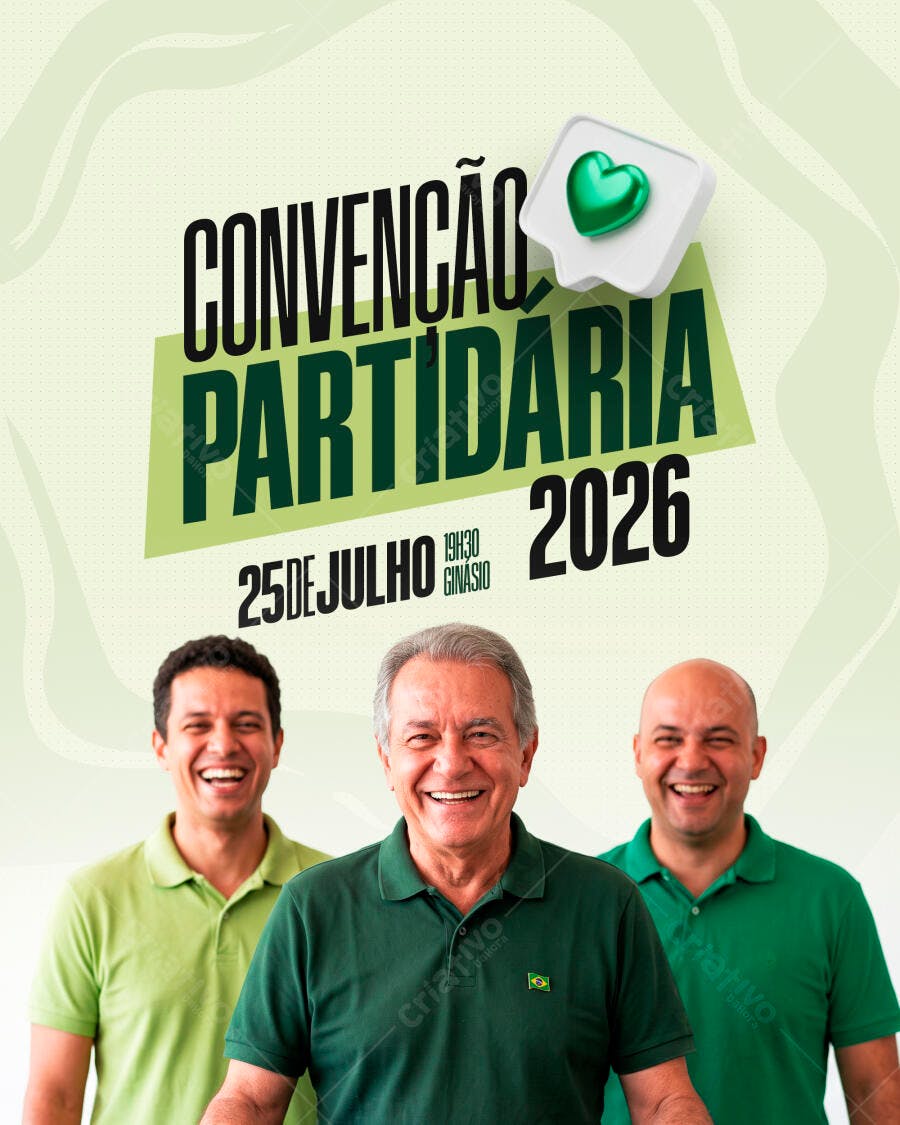 Post Convenção Partidária Política 2026 PSD Editável