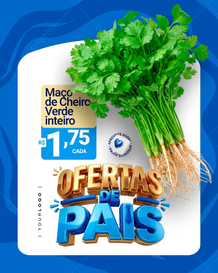 Post Dia dos Pais Supermercado Ofertas PSD Editável