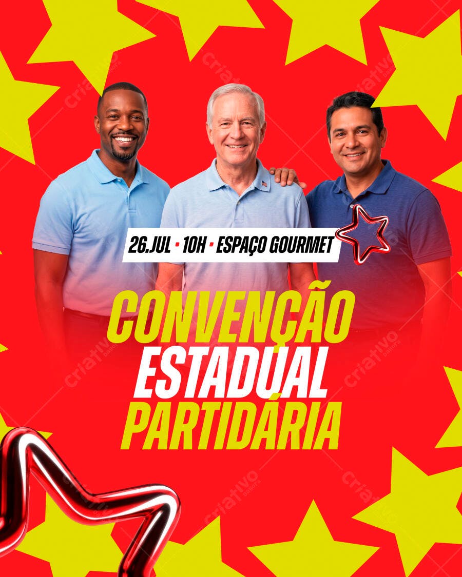 Post Instagram Convenção Partidária Política PSD Editável