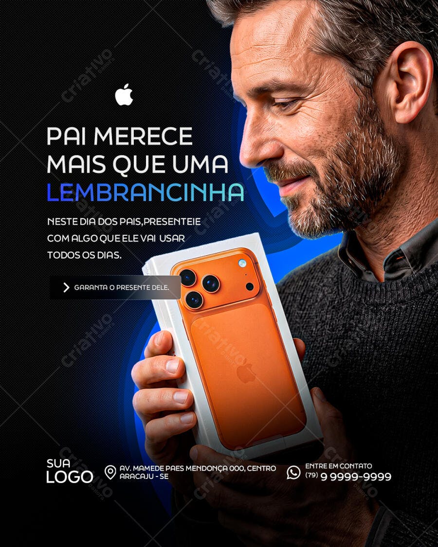 Post Instagram Dia dos Pais Eletrônicos PSD Editável
