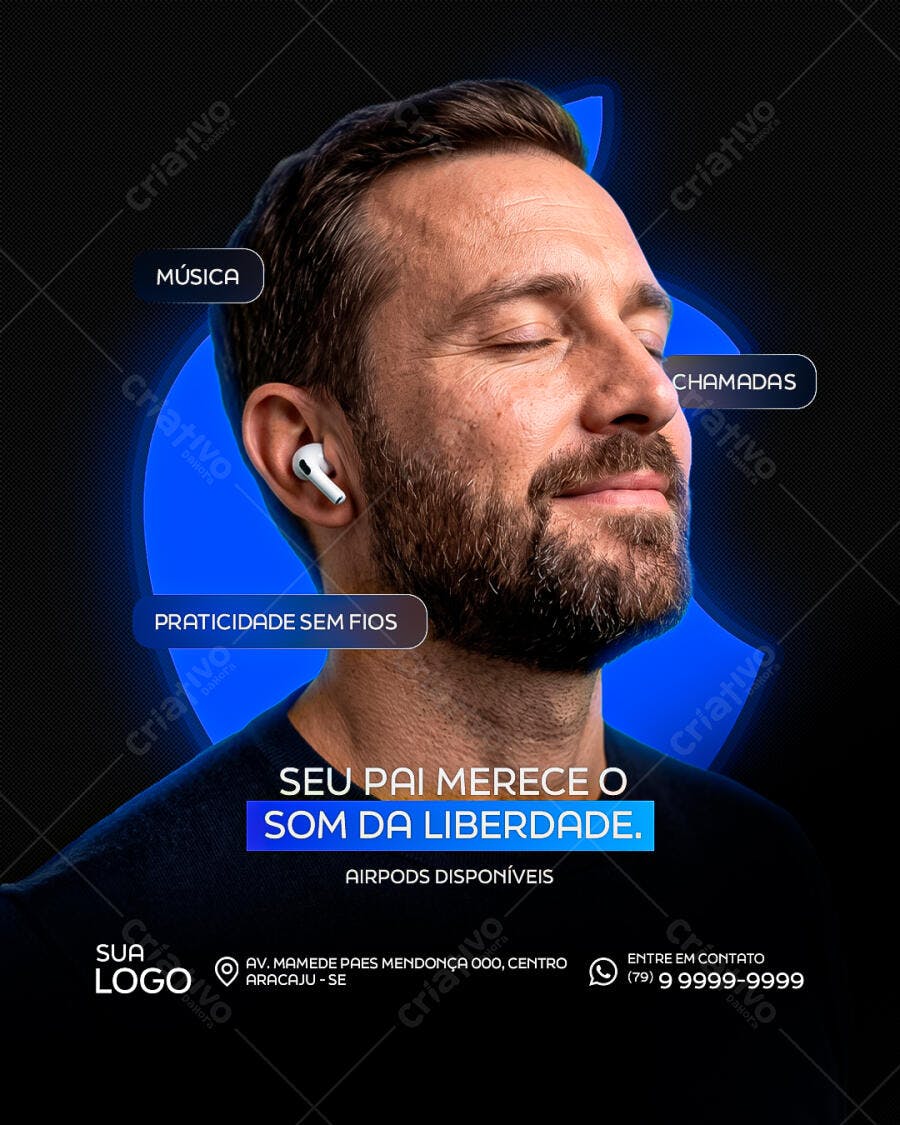 Post Instagram Dia dos Pais Eletrônicos PSD Editável