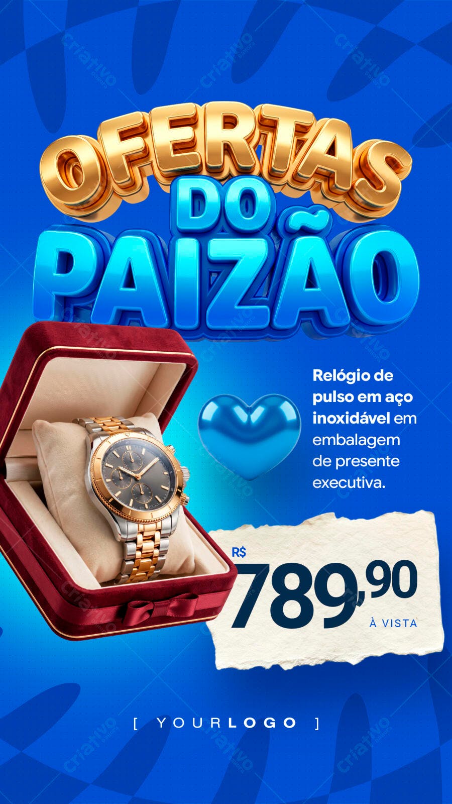 Post Instagram Dia dos Pais Relógio Ofertas PSD Editável