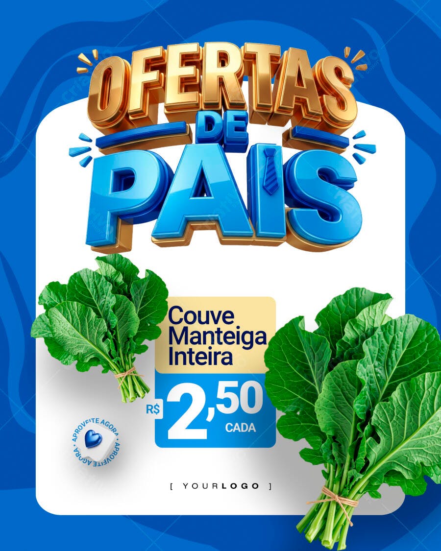 Post Instagram Dia dos Pais Supermercado Ofertas PSD Editável