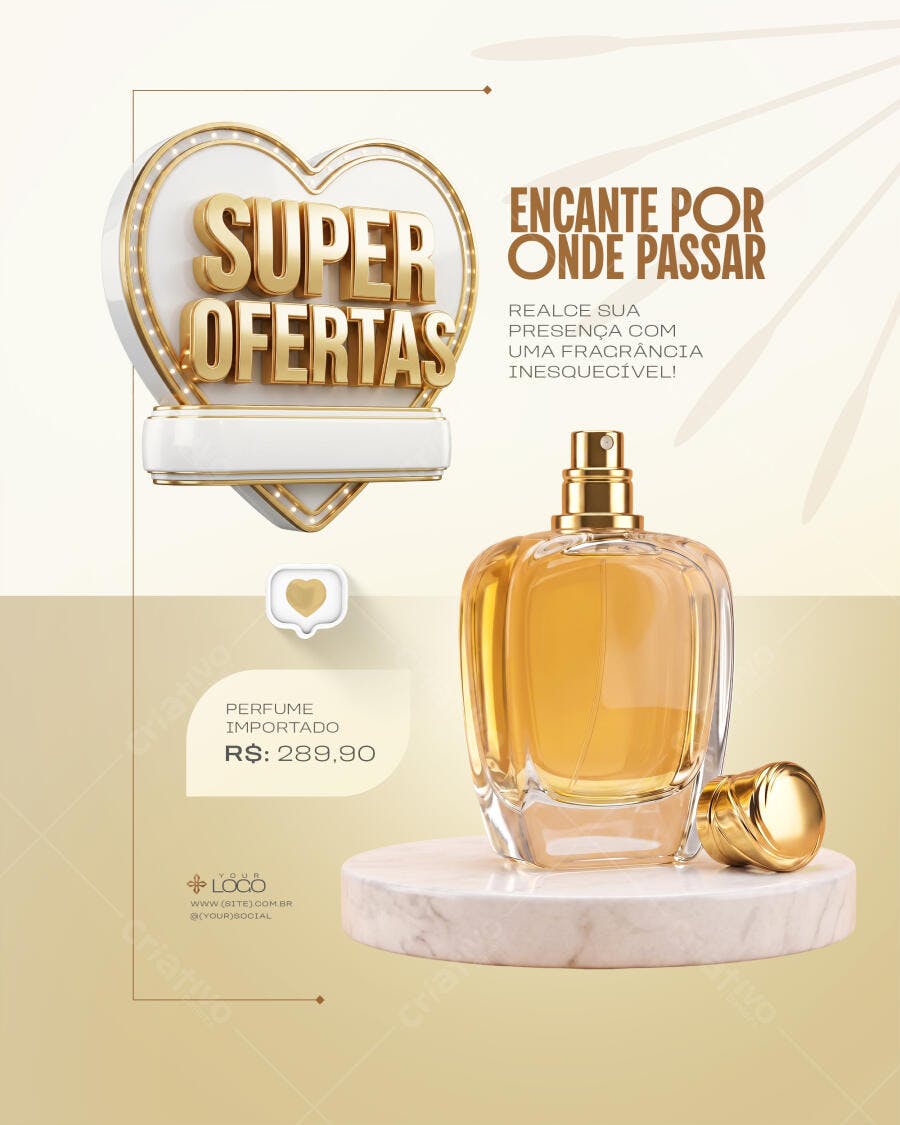 Post Instagram Super Ofertas Perfumaria PSD Editável