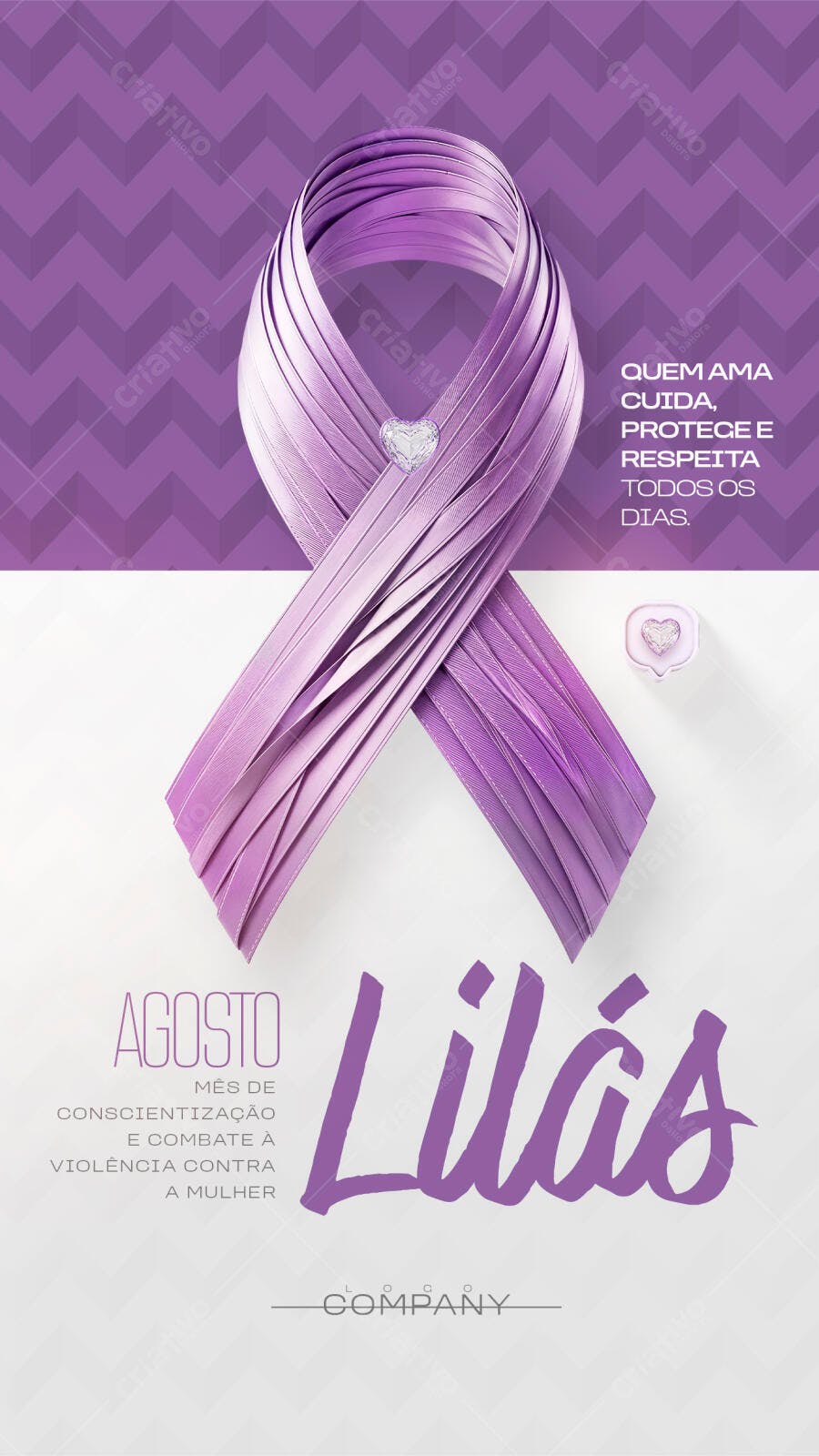 Story Agosto Lilás Conscientização Mulher PSD Editável