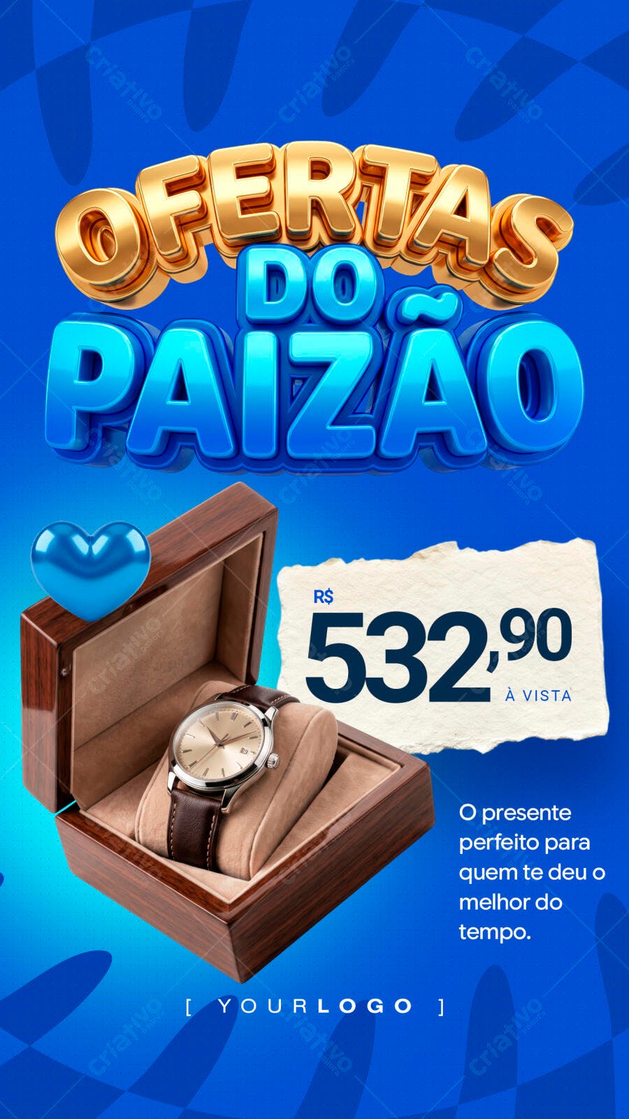 Story Dia dos Pais Ofertas Relógio Masculino PSD Editável