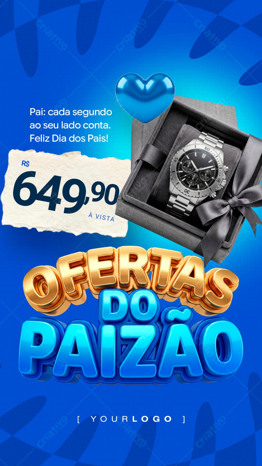 Story Instagram Dia dos Pais Ofertas Relógio PSD Editável