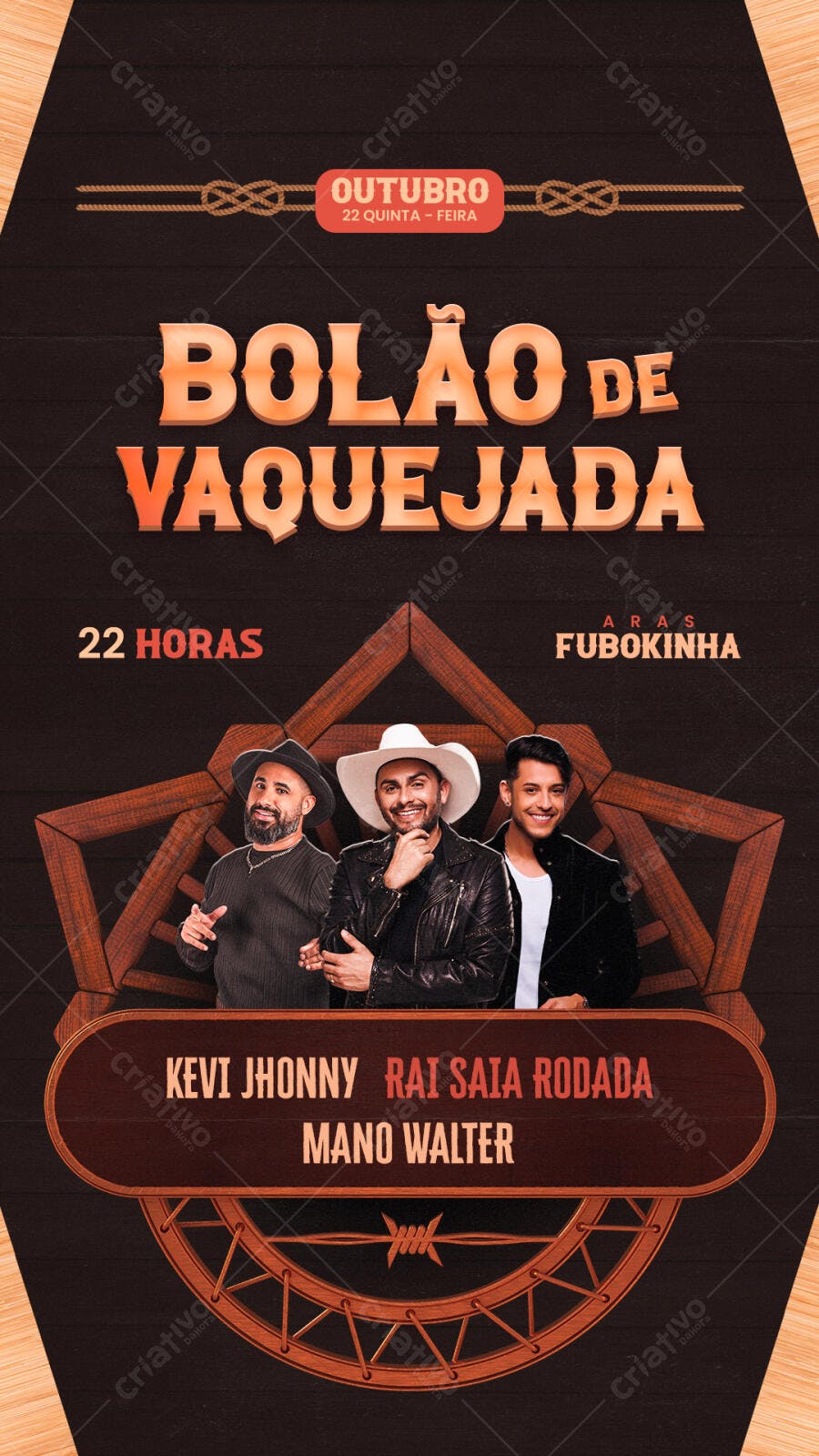 Flyer Bolão de Vaquejada Outubro PSD Editável