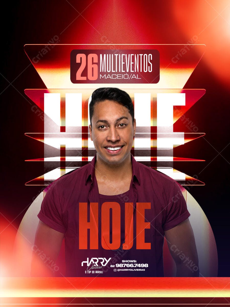 Flyer Evento Musical Shows Hoje PSD Editável