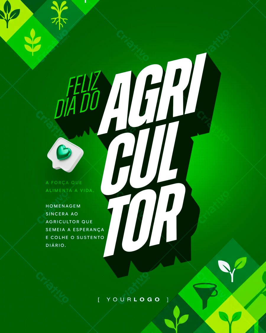 Post Dia do Agricultor Agronegócio PSD Editável