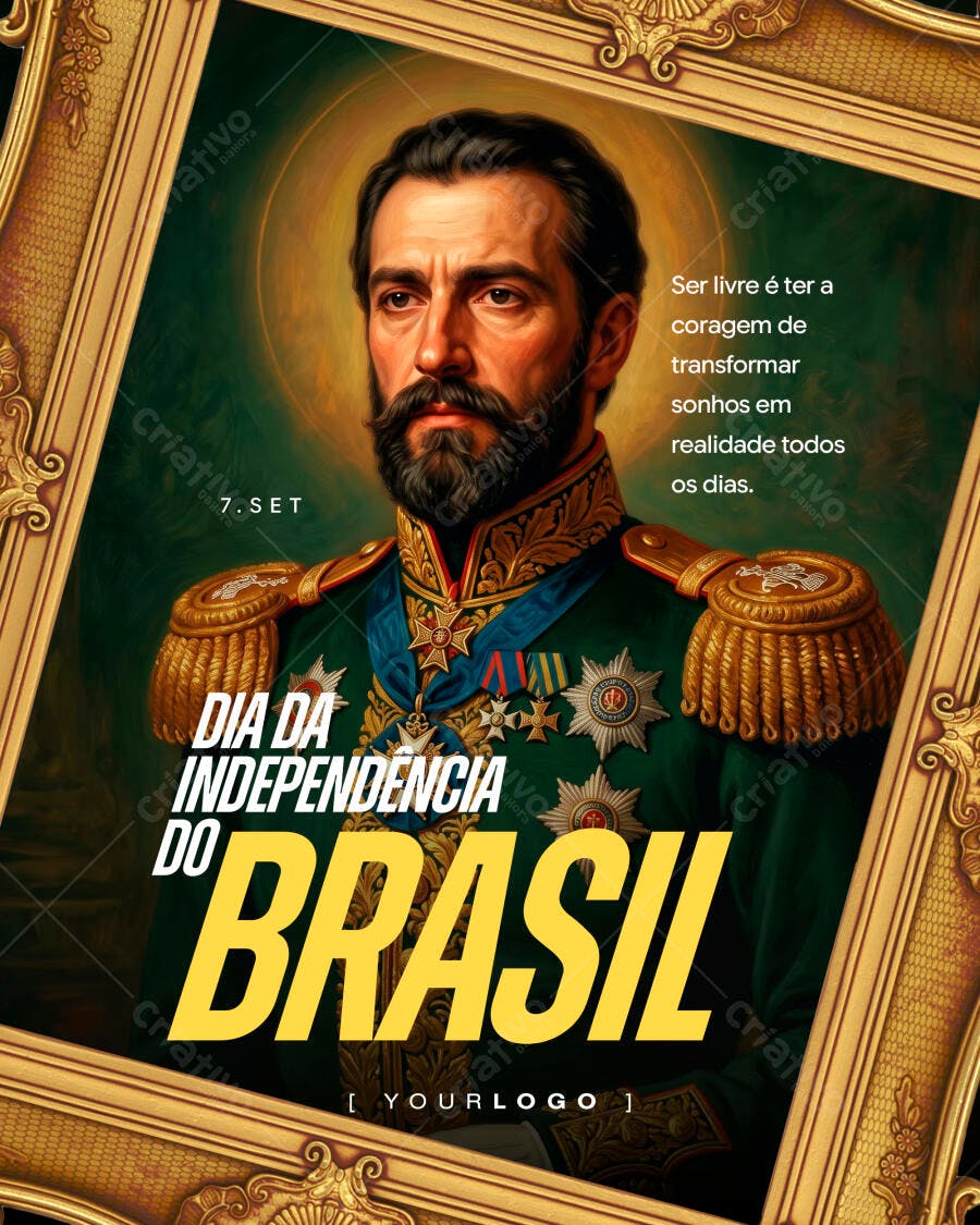 Post Instagram Dia da Independência do Brasil 7 de Setembro PSD Editável