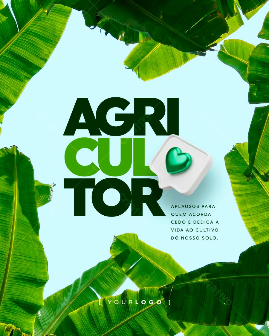 Post Instagram Dia do Agricultor Agronegócio PSD Editável