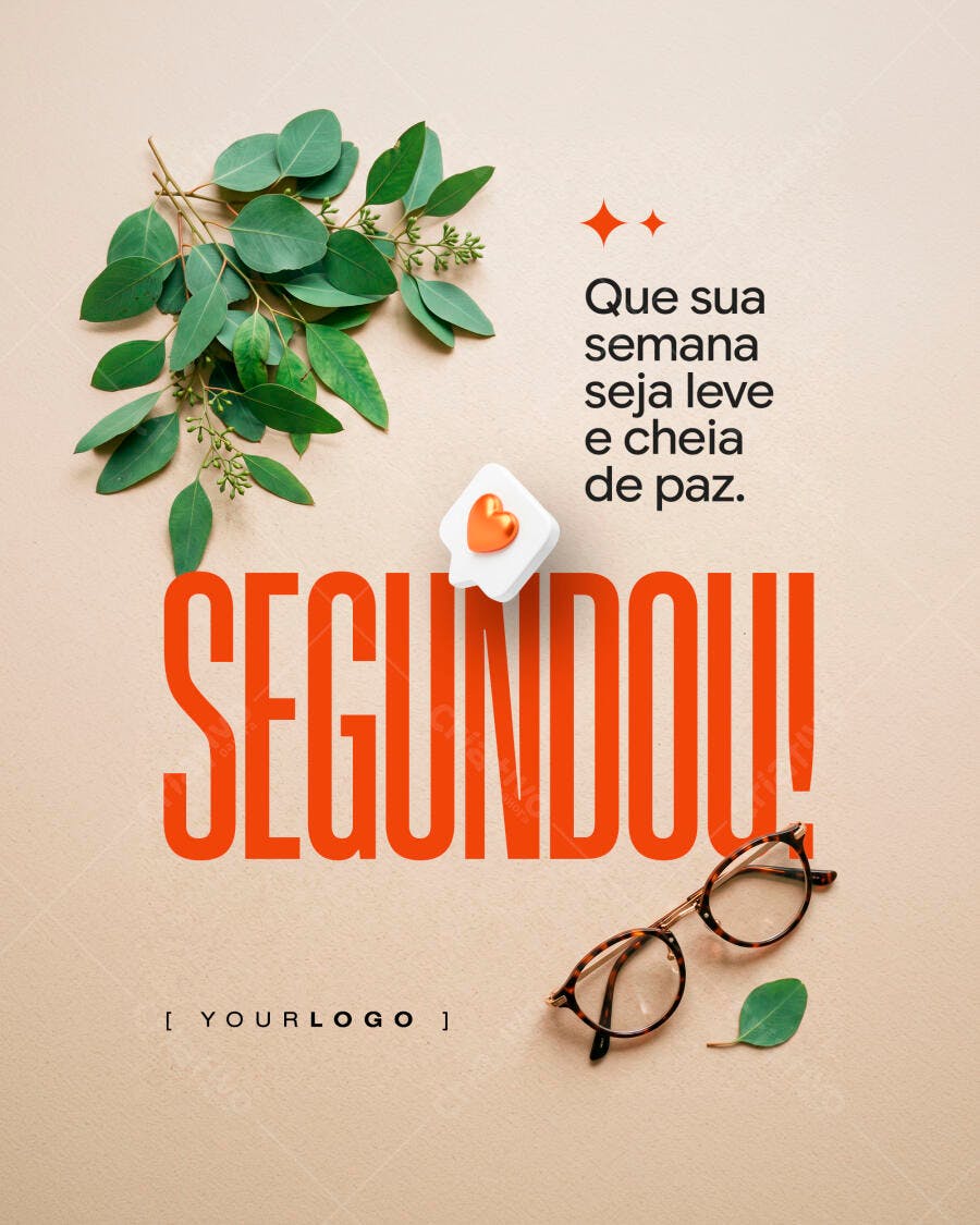 Post Instagram Segundou Frase Motivacional PSD Editável
