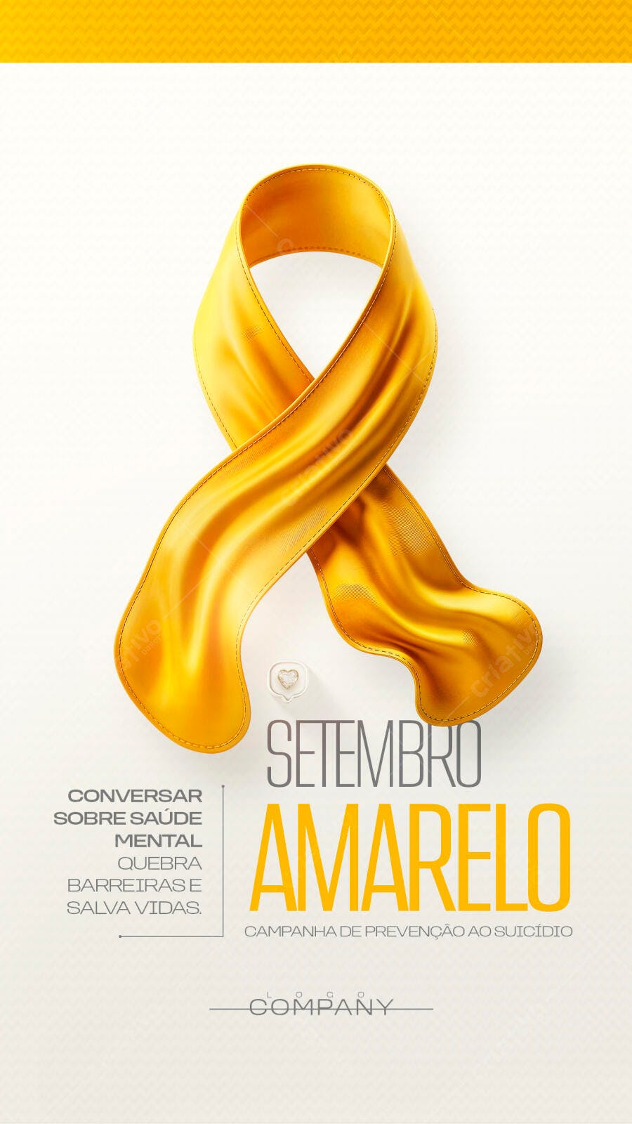 Post Instagram Setembro Amarelo Campanha Prevenção PSD Editável