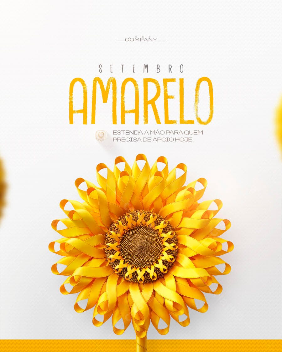 Post Instagram Setembro Amarelo Conscientização PSD Editável