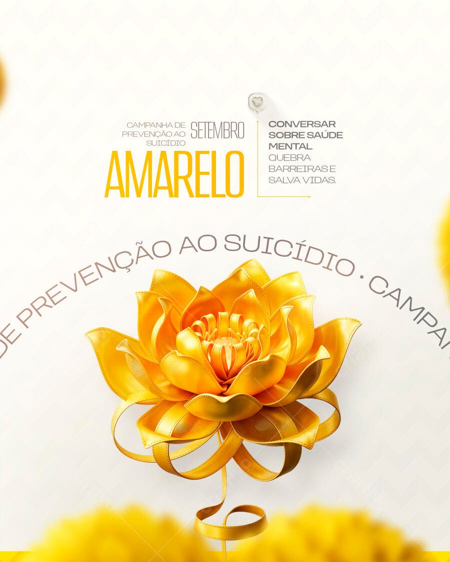 Post Instagram Setembro Amarelo Prevenção Suicídio PSD Editável