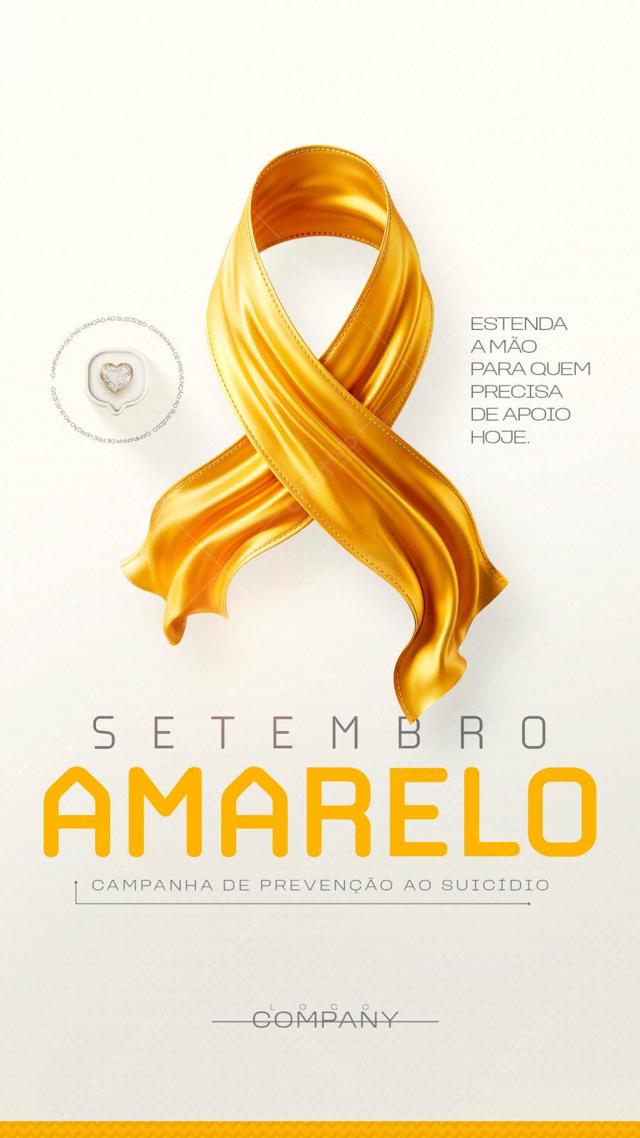 Post Setembro Amarelo Campanha Prevenção Suicídio PSD Editável