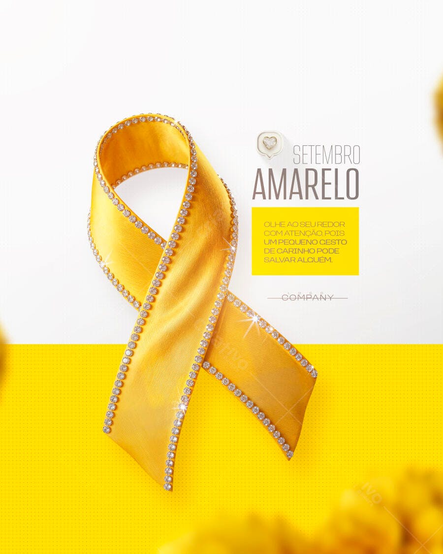 Post Setembro Amarelo Conscientização PSD Editável