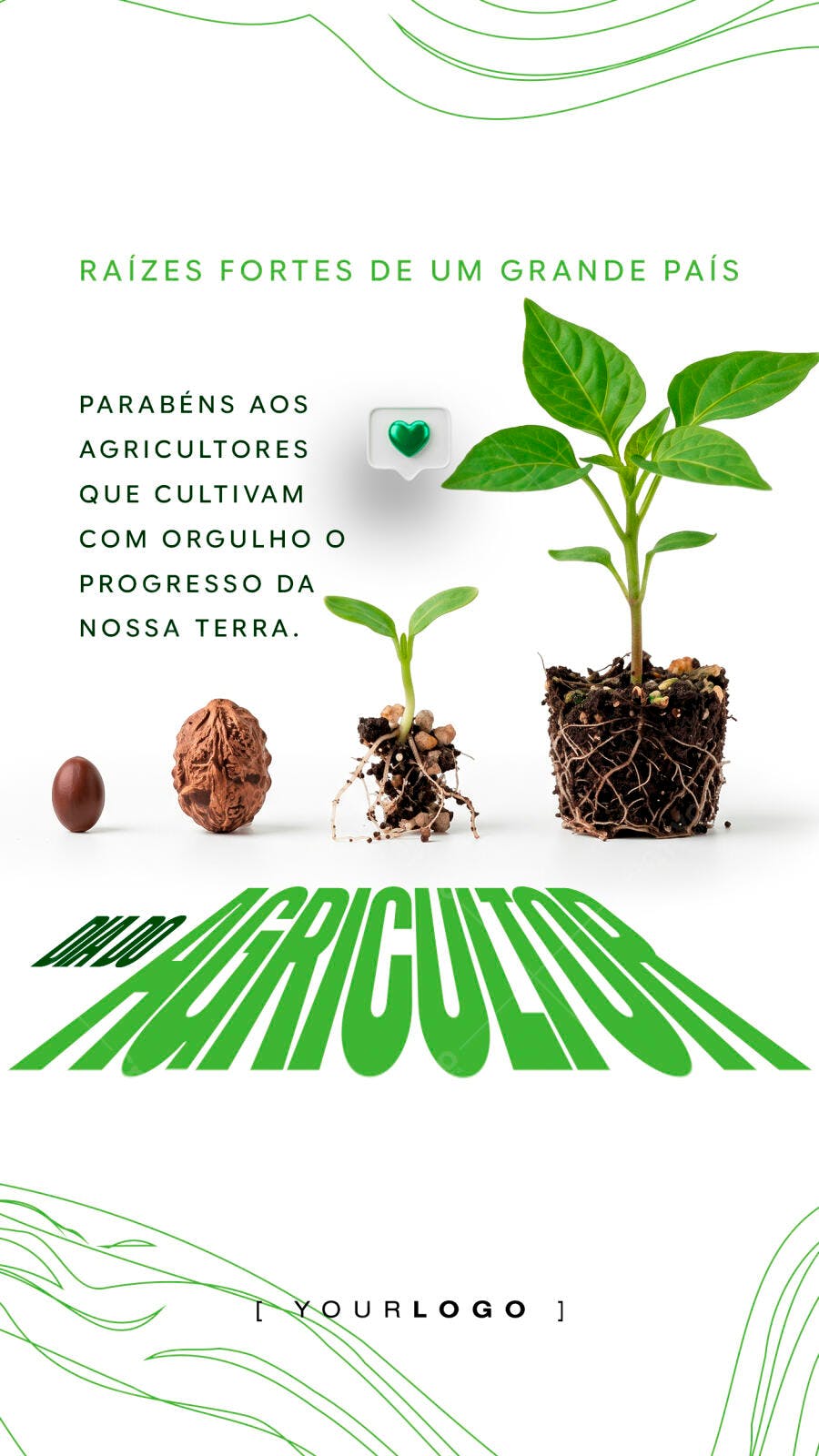 Story Dia do Agricultor Agronegócio PSD Editável