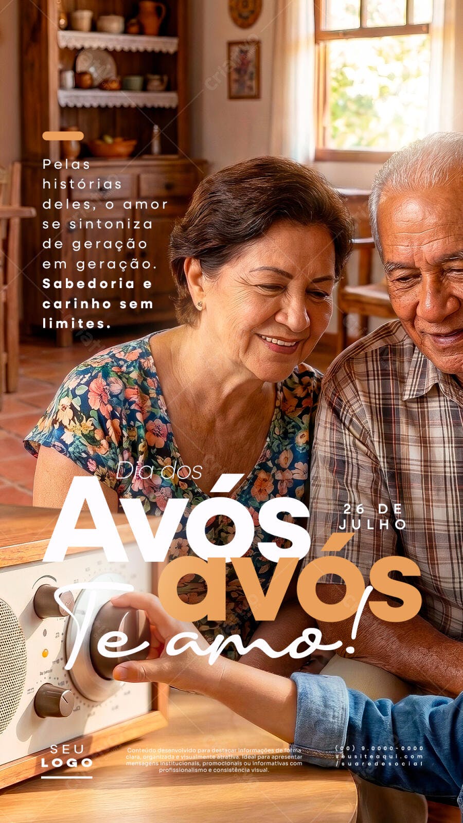 Story Dia dos Avós 26 de Julho Família PSD Editável