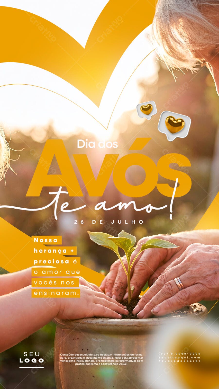 Story Dia dos Avós 26 de Julho Família PSD Editável