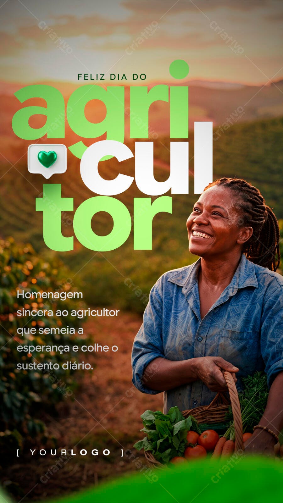 Story Instagram Dia do Agricultor Homenagem PSD Editável