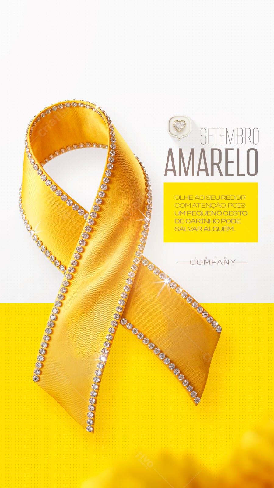 Story Instagram Setembro Amarelo Laço PSD Editável