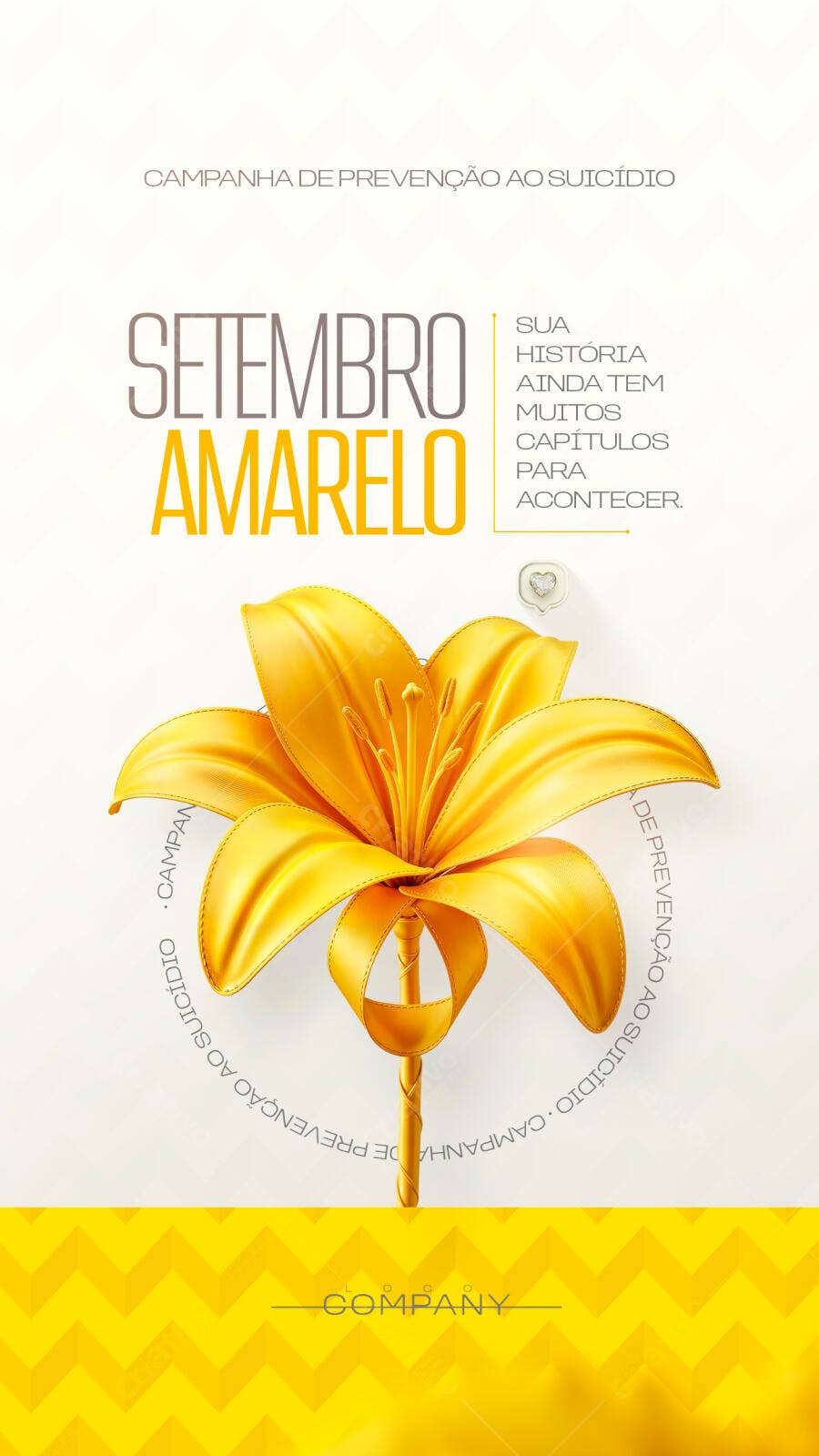 Story Instagram Setembro Amarelo Prevenção Suicídio PSD Editável