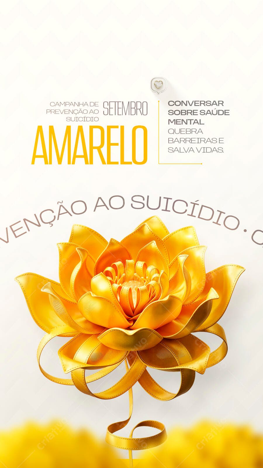 Story Setembro Amarelo Prevenção Suicídio PSD Editável