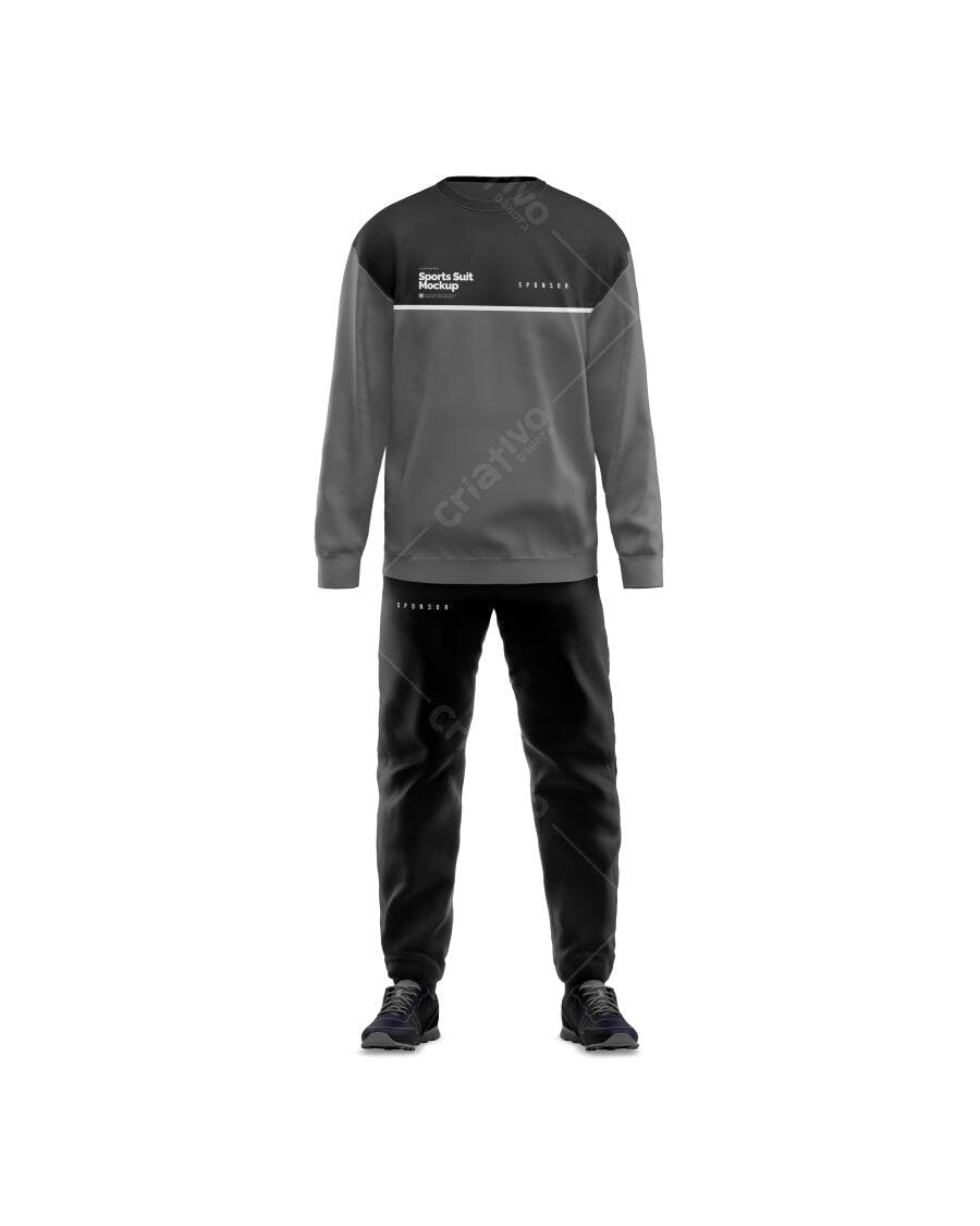 Mockup Agasalho Esportivo Moletom Calça Frontal Editável