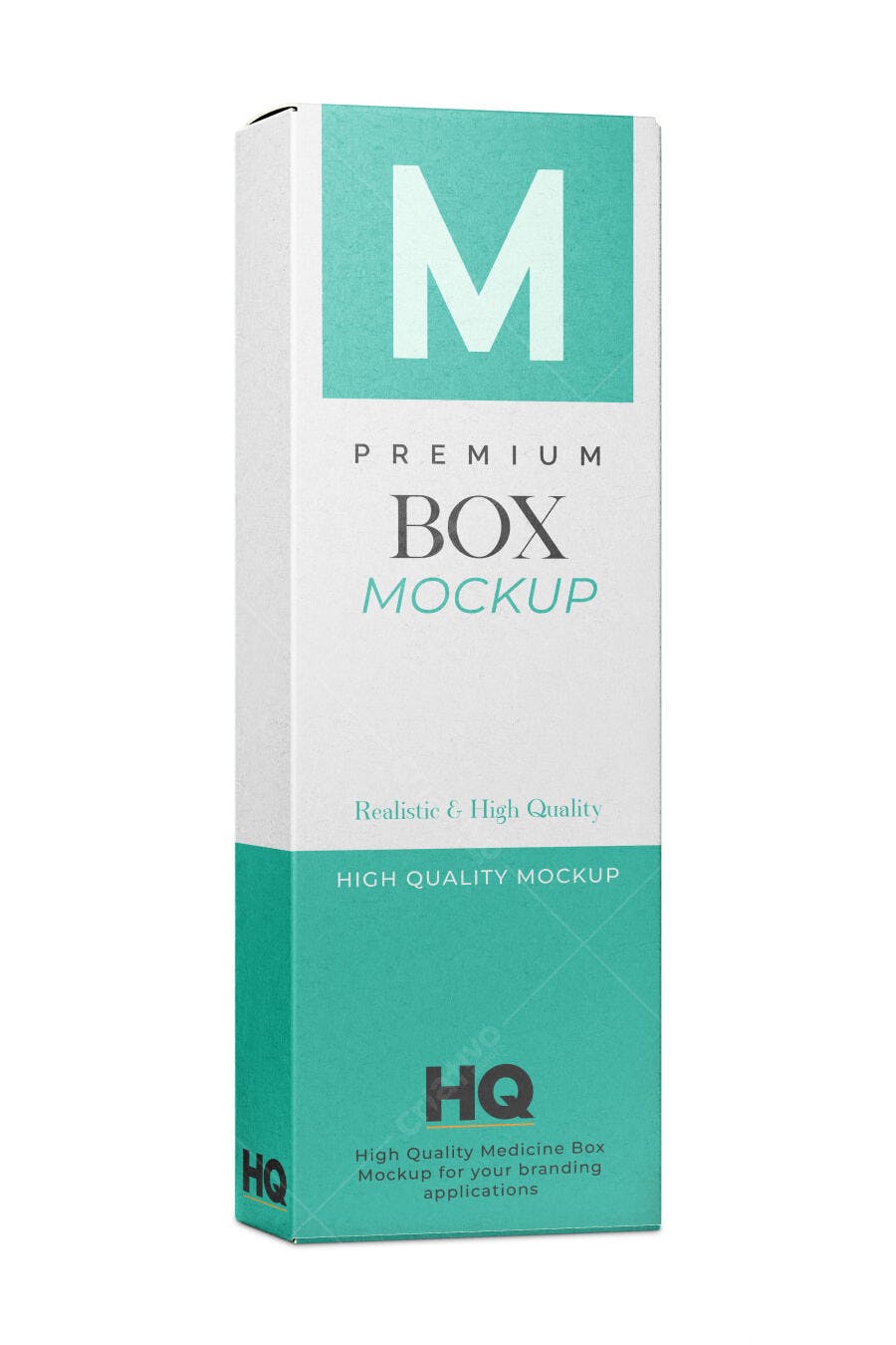 Mockup Caixa Produto Retangular Fundo Branco Editável
