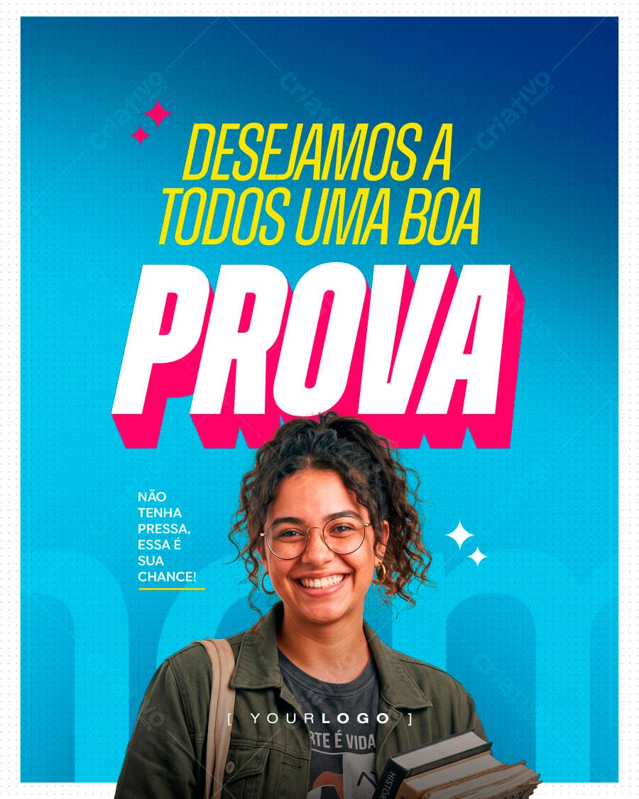 Post Instagram Boa Prova Estudantes PSD Editável