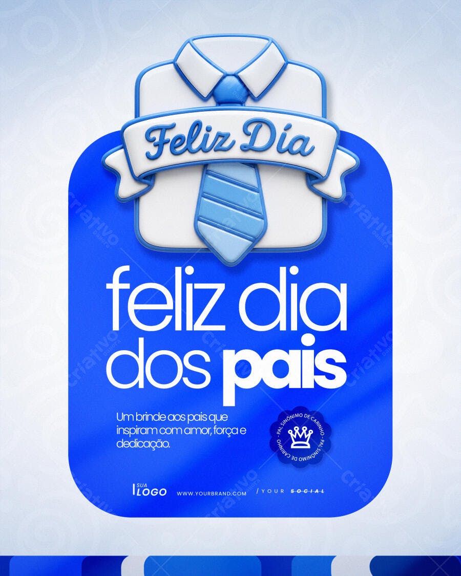 Post Instagram Dia dos Pais Camisa Gravata PSD Editável
