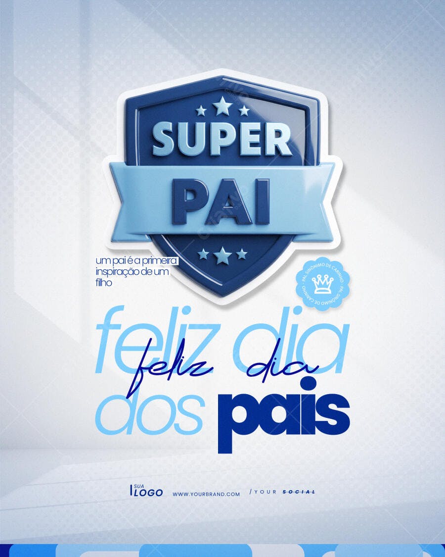 Post Instagram Dia dos Pais Super Pai PSD Editável