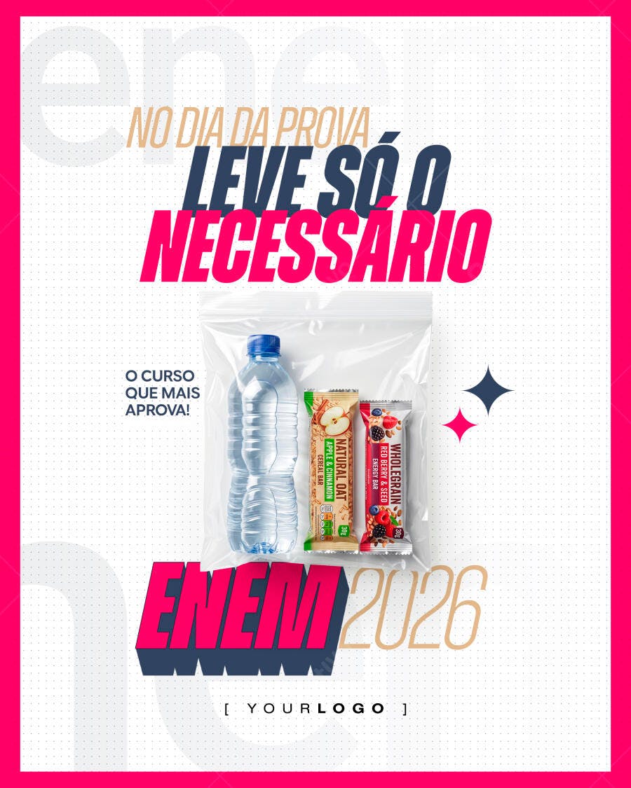 Post Instagram ENEM 2026 Curso Preparatório PSD Editável