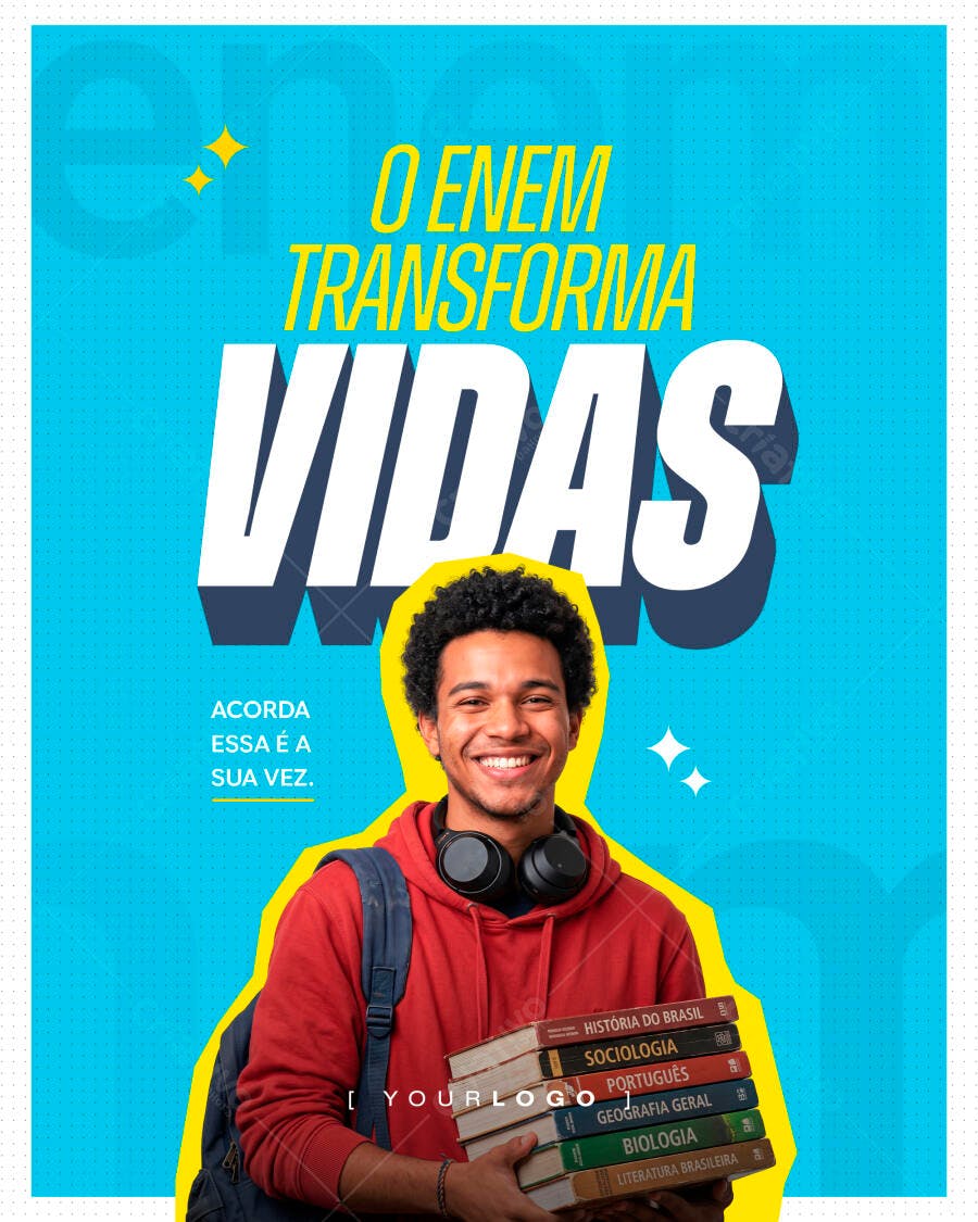 Post Instagram ENEM Vestibular Educação PSD Editável