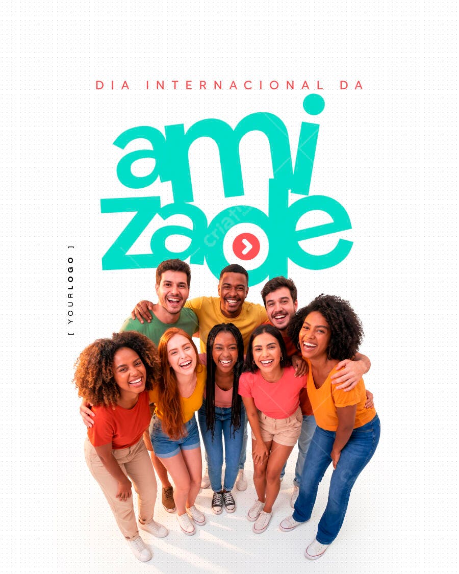 Post Instagram Dia Internacional da Amizade PSD Editável