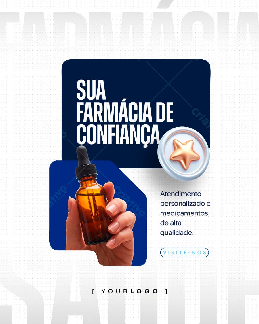 Post Instagram Farmácia de Confiança PSD Editável