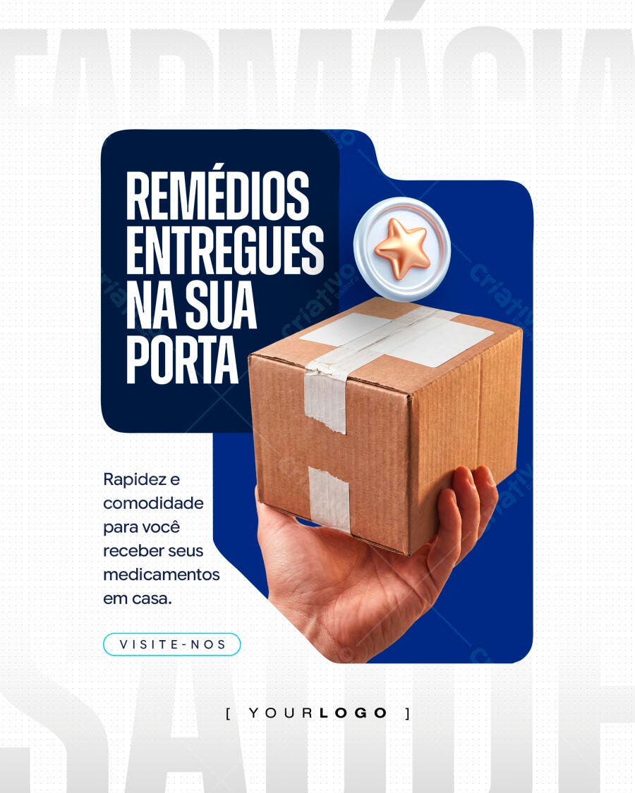 Post Instagram Farmácia Delivery Remédios PSD Editável