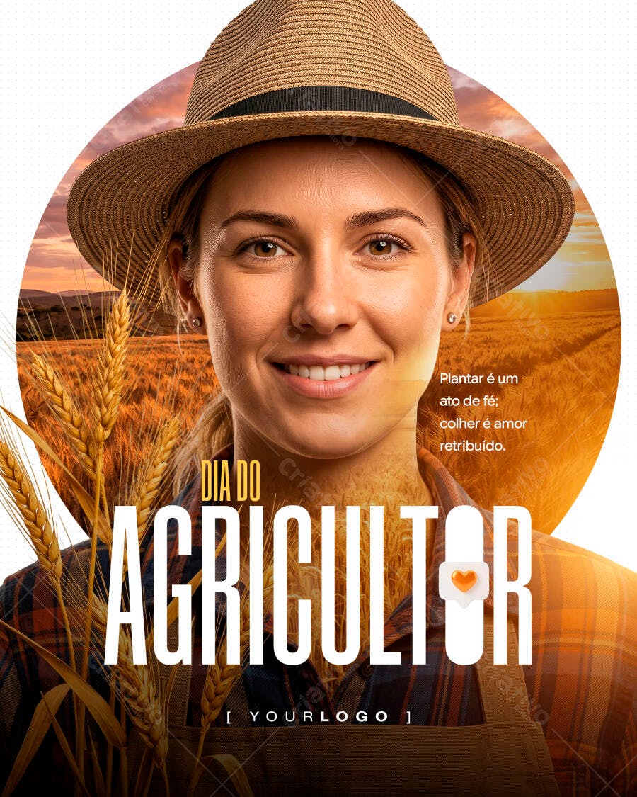 Post Instagram Dia do Agricultor PSD Editável