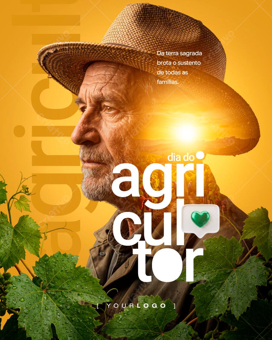 Post Instagram Dia do Agricultor PSD Editável