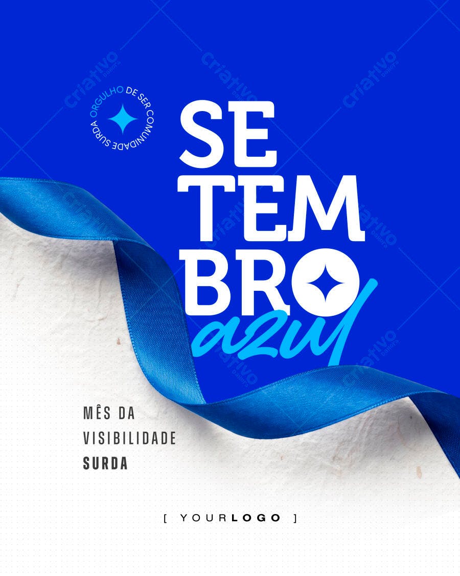 Post Setembro Azul Visibilidade Surda PSD Editável