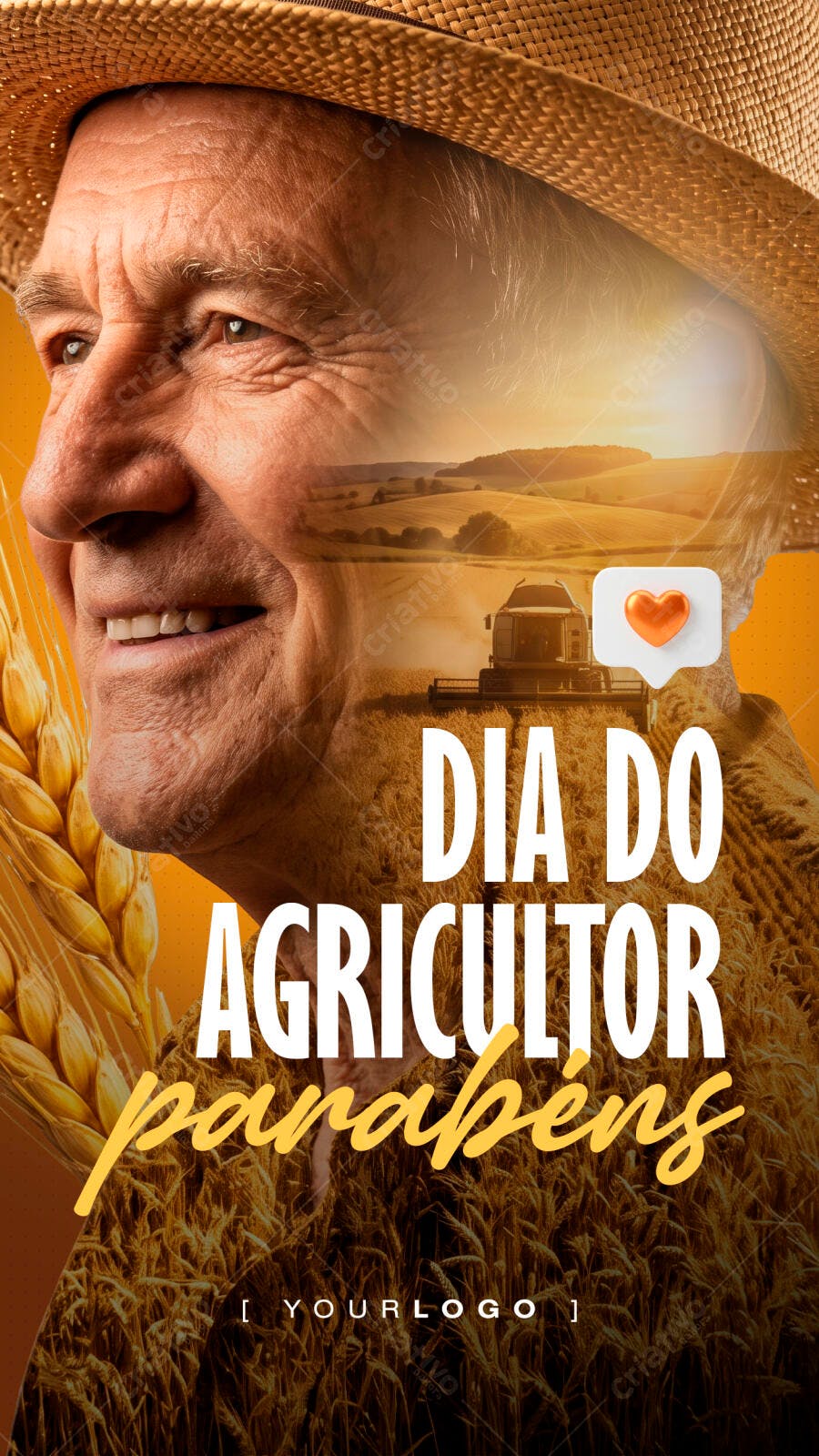 Story Dia do Agricultor Agosto PSD Editável