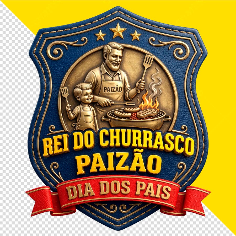 Emblema Dia dos Pais Churrasco Rei do Churrasco PSD Editável