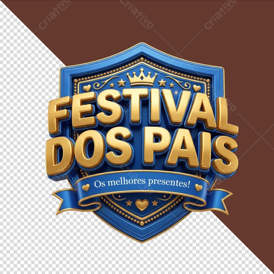 Festival Dia dos Pais Agosto Selo Dourado PSD Editável